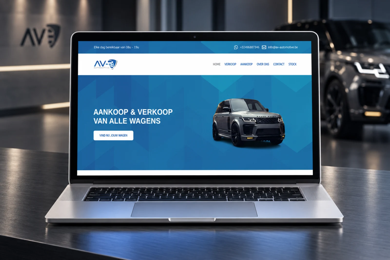 AV Automotive · Identiteit · website · drukwerk
