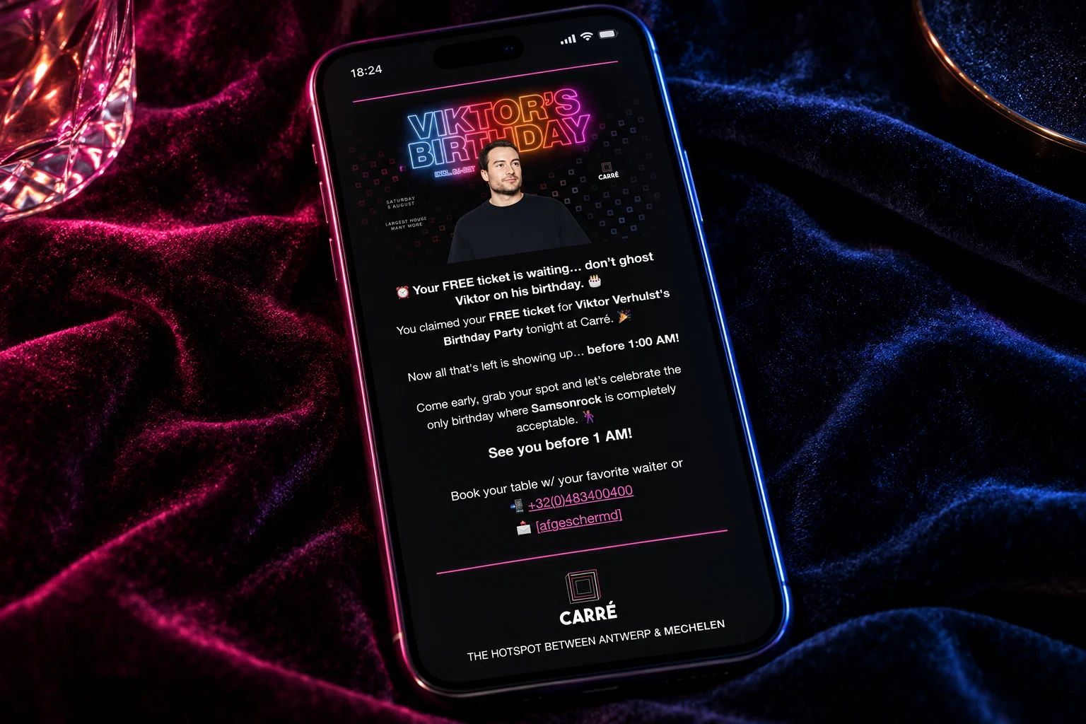 Carré: Herinneringsmail op mobiel