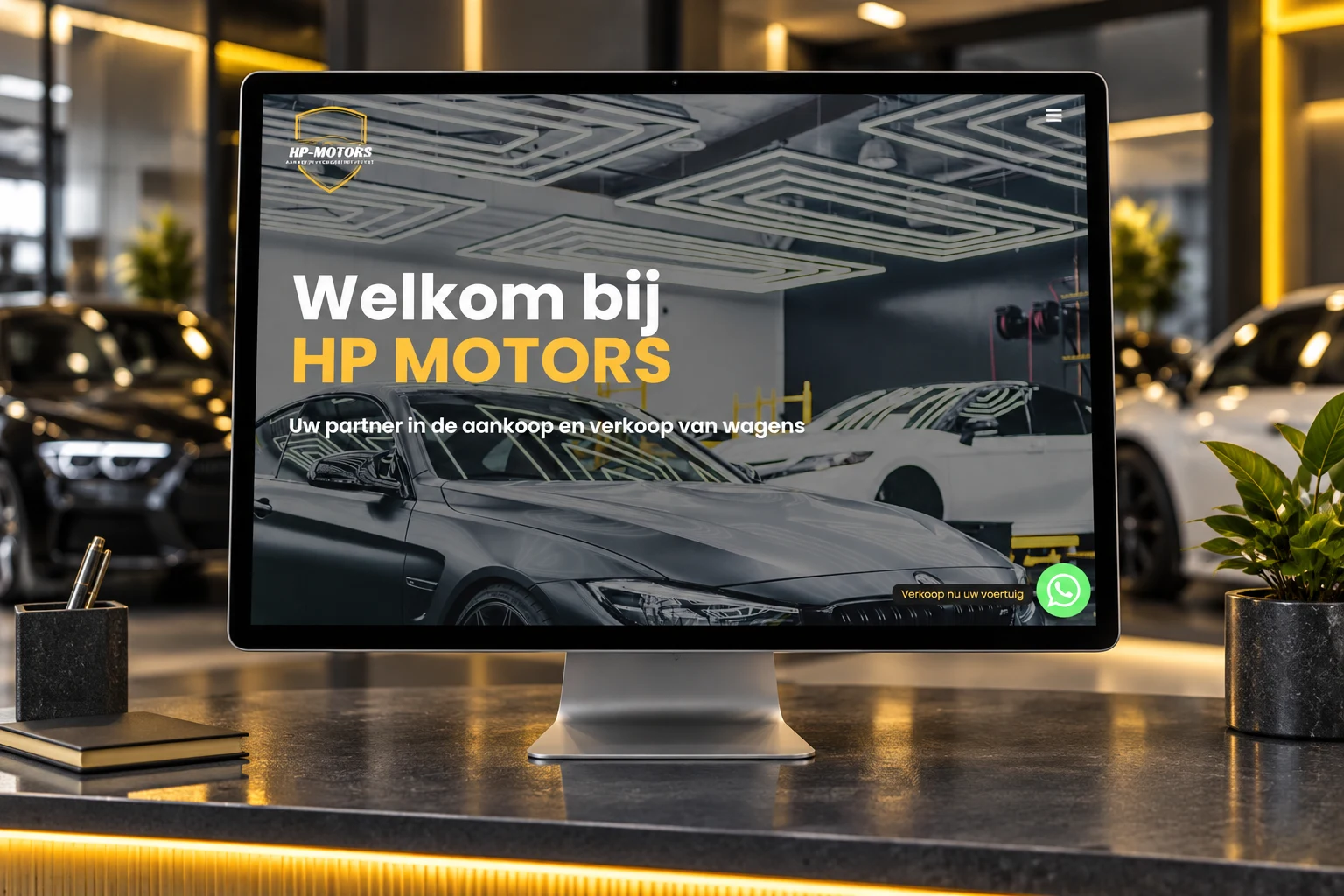 HP Motors website mockup