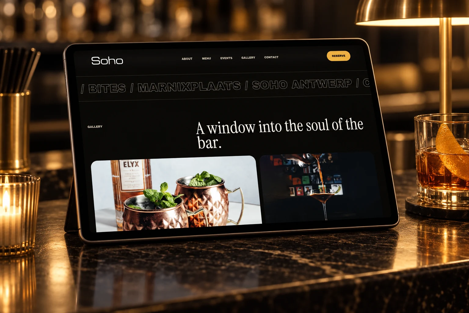 Soho Antwerp: Galerij op tablet
